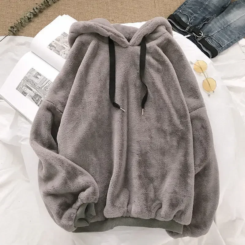 

Men's Light Luxury Hooded Sweater - Autumn Warm Plush Jacket, Loose Long Sleeve Top, Boutique Casual Pullover