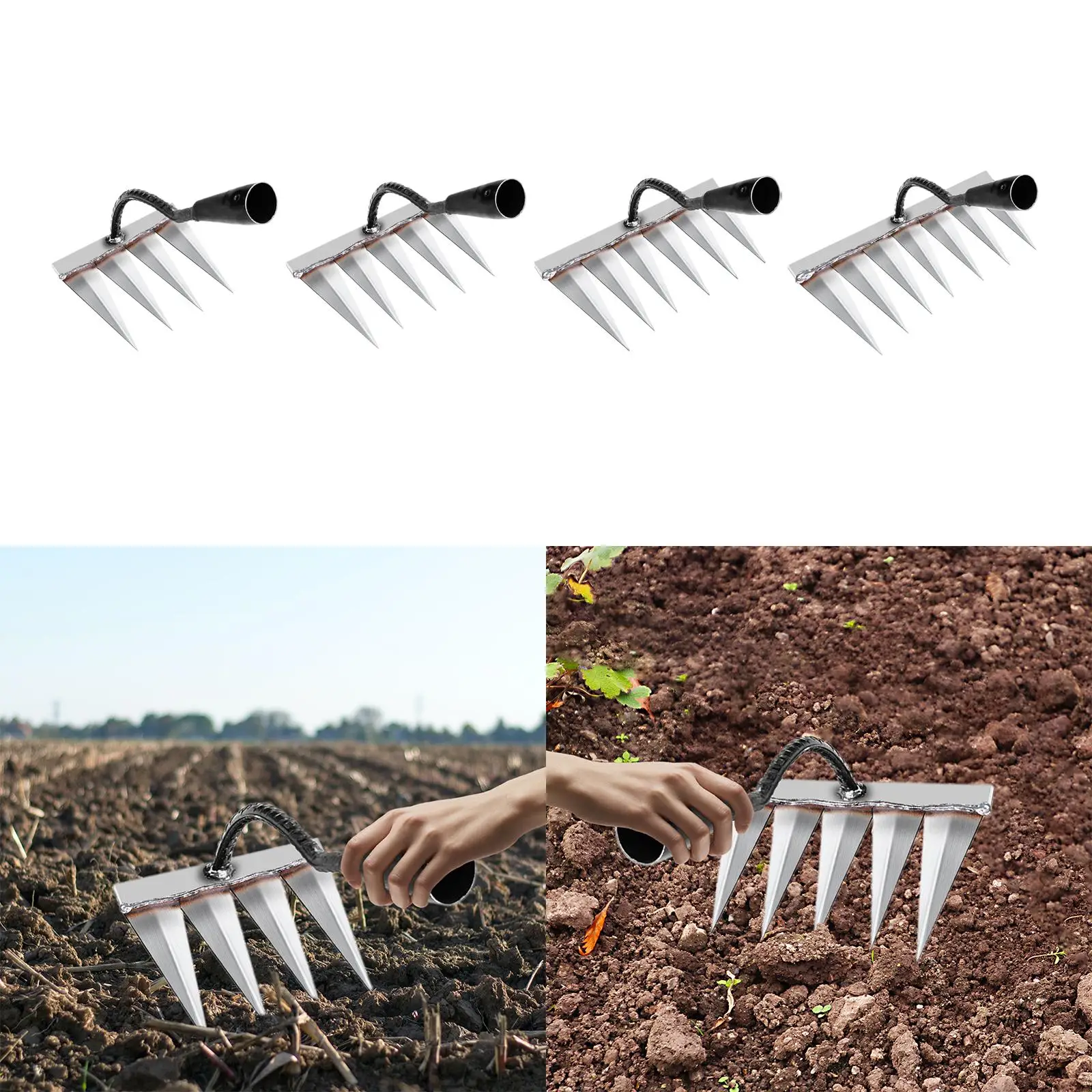 Rastrello da giardino Rastrello per allentamento del terreno Rastrello a mano da giardino per fattoria di giardinaggio nel cortile