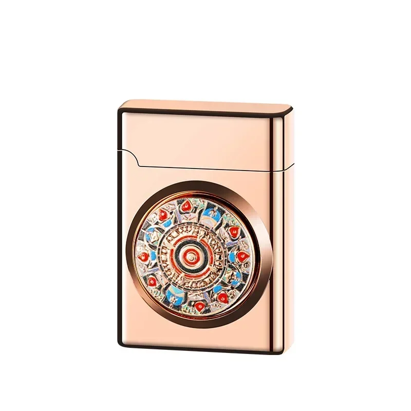 

Новая декомпрессионная поворотная пластина с красным пламенем, ветрозащитная надувная зажигалка, вращающаяся и игровая, металлический корпус, роликовое зажигание