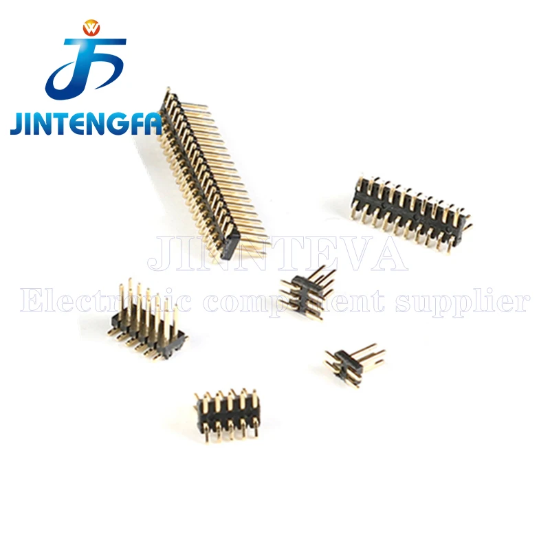 20PCS 1.27mm Pin Header PCB Connector 2P 3P 4P 5P 6P 7P 8P 9P 10P 12P 15P 16P 20P 25P 30P 40P 50Pin SMD Single Double Row Male