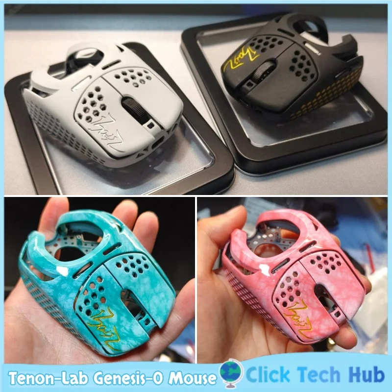 Tenon-Lab Genesis-0 Finger Grip Mouse 28g/30g Lightweight Game Mouse Self-Developed Mold Carbon Fiber Resin E-Sports Diy Mouse