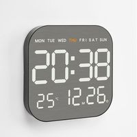 New ABS Electronic Wall Clock Multi-functional 12/24H Digital LED Clocks Wall-mounted Snooze Alarm Clocks Bedroom