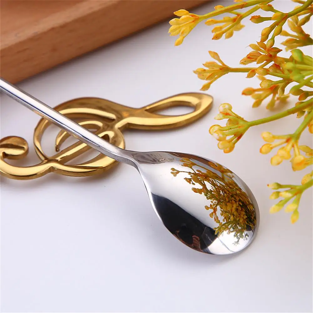 Stainless Steel Coffee Stirring Spoon Musical Note Spoon Mug Teaspoons Music Bar Ice Cream Creative Gift Spoon Kitchen Tableware