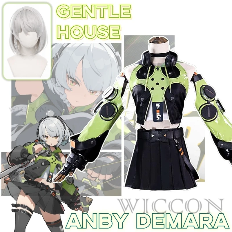 Anby Demara Anime Game Zenless Zone Zero Gentle House Cosplay Costume Clothes Wig Uniform Cosplay Halloween Party Woman Set