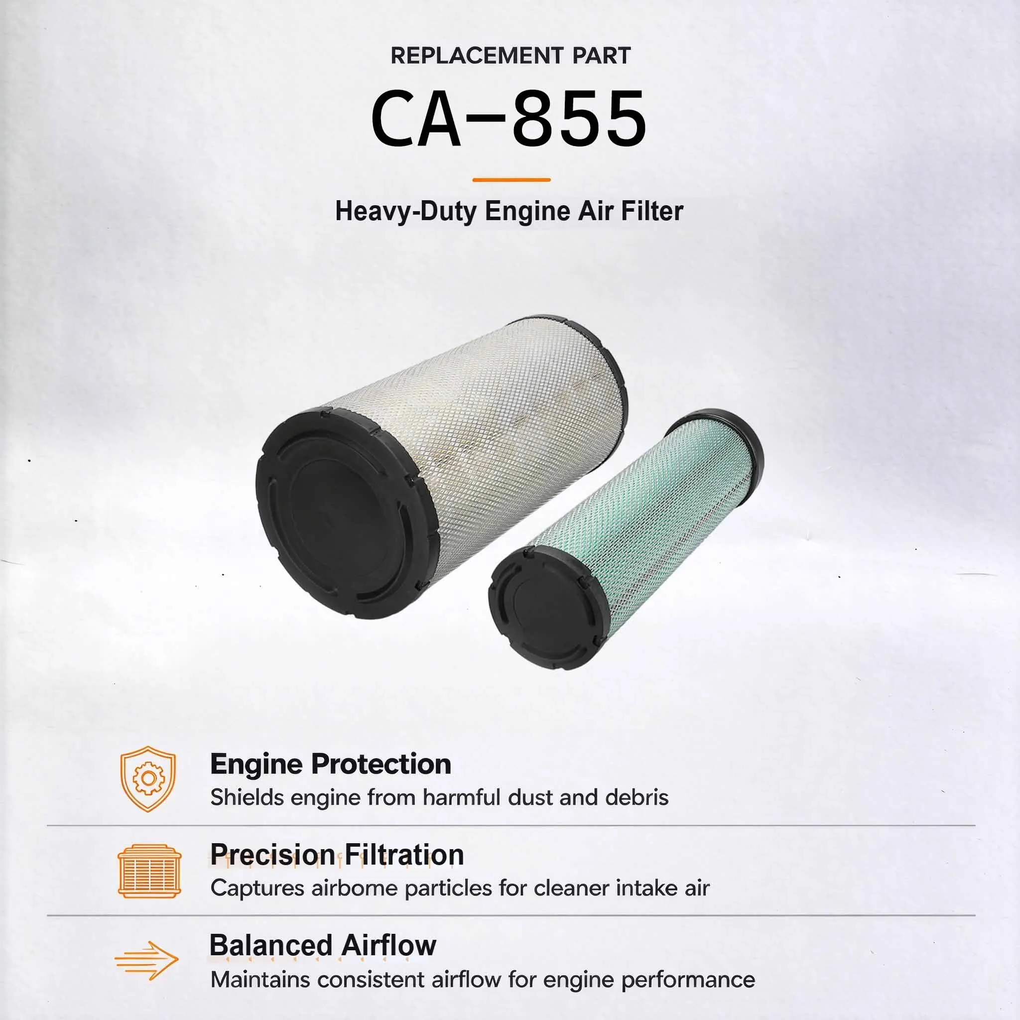 New Air Filter JM-1018AB For Doosan DX140LC DX150-9C DX150LC-9 DX150LC-9C DX180LC Small Crawler Excavators