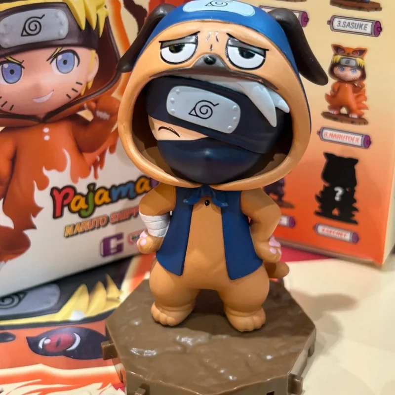 Genuino Bandai Naruto Bnfigureq Pajamars serie caja ciega figuras de acción modelo Sasuke Kakashi disfraz modelo ornamento regalo juguete