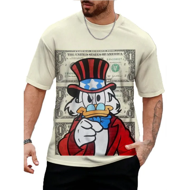 

New Disney Donald Duck 3D Printed T-shirt for Men and Women, Casual and Fashionable, Personalized Round Neck T-shirt