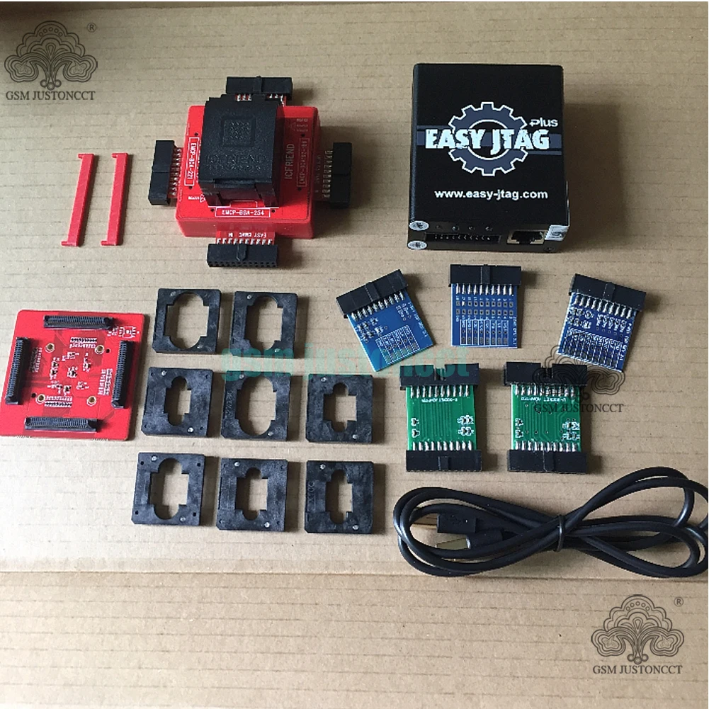 Z3X Easy Jtag Plus Box, ICFRIEND E-MATE EMMC BGA, 13 in 1 Socket and ISP Adapter, Original New Version