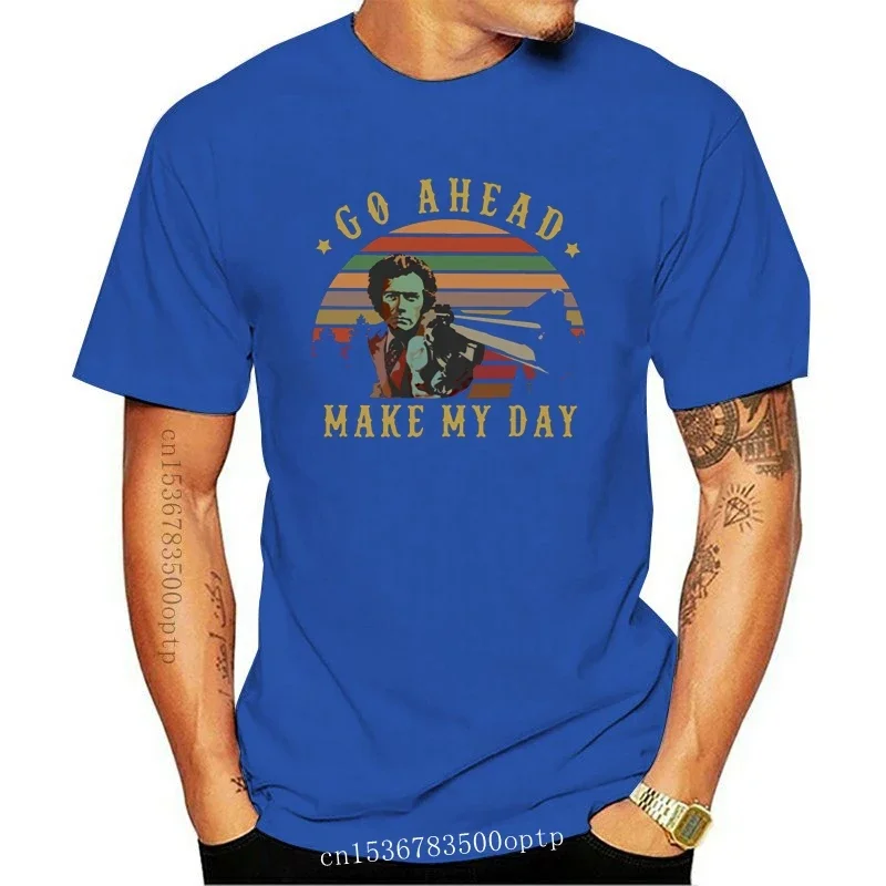 New Vintage Clint Eastwood Go Ahead Make My Day T-Shirt Black-Navy For Men-Women Superior Quality Tee Shirt