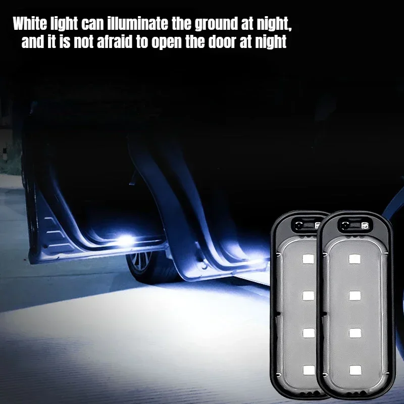 Car Universal Wireless Door LED Sensor Welcome Light Wiring Free Door Bottom Accessories LED Light Warning Strobe Light