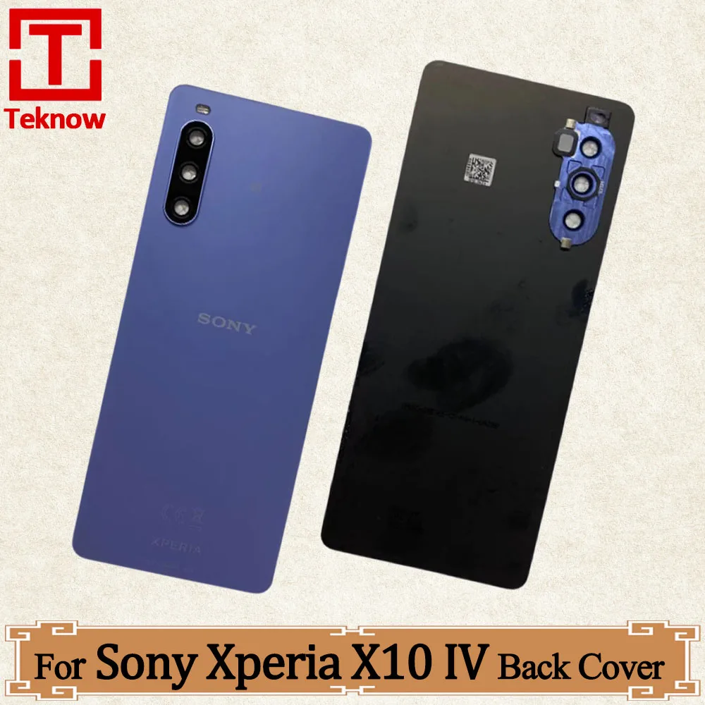 Original Battery Back Cover For Sony Xperia 10 IV Rear Case Phone Shell Housing Door For XQ-CC54 XQ-CC72 with Camera Glass Lens