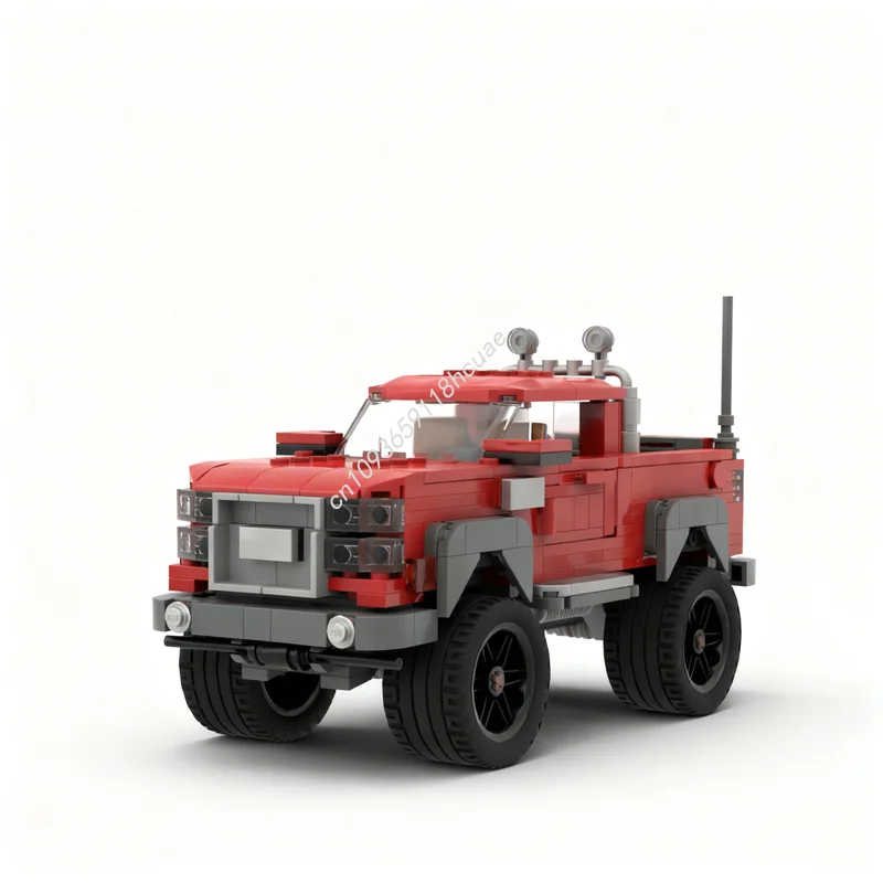 

508 деталей MOC City Champions: Модель пикапа «Ребел», конструктор, развивающая игрушка, рождественский подарок, обучающий конструктор