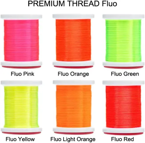 Riverruns-hilo para atar moscas UV Fluo, 150D-290D, hilo atado con moscas para atar moscas, trucha, lubina, ninfa, material para atar moscas