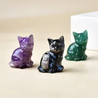 Natural crystal carved cat, a perfect choice for home decoration as a crystal gift ornament, a great option for healing crystals 3