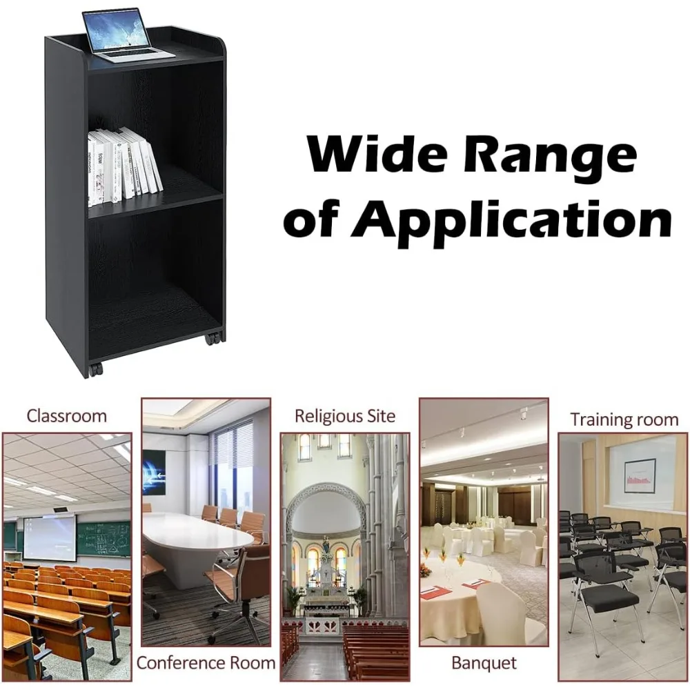 حامل منصة محمول قابل للتعديل مع عجلات، مكتب استقبال للمضيفة، منبر الكنيسة، واستخدام الحدث #6