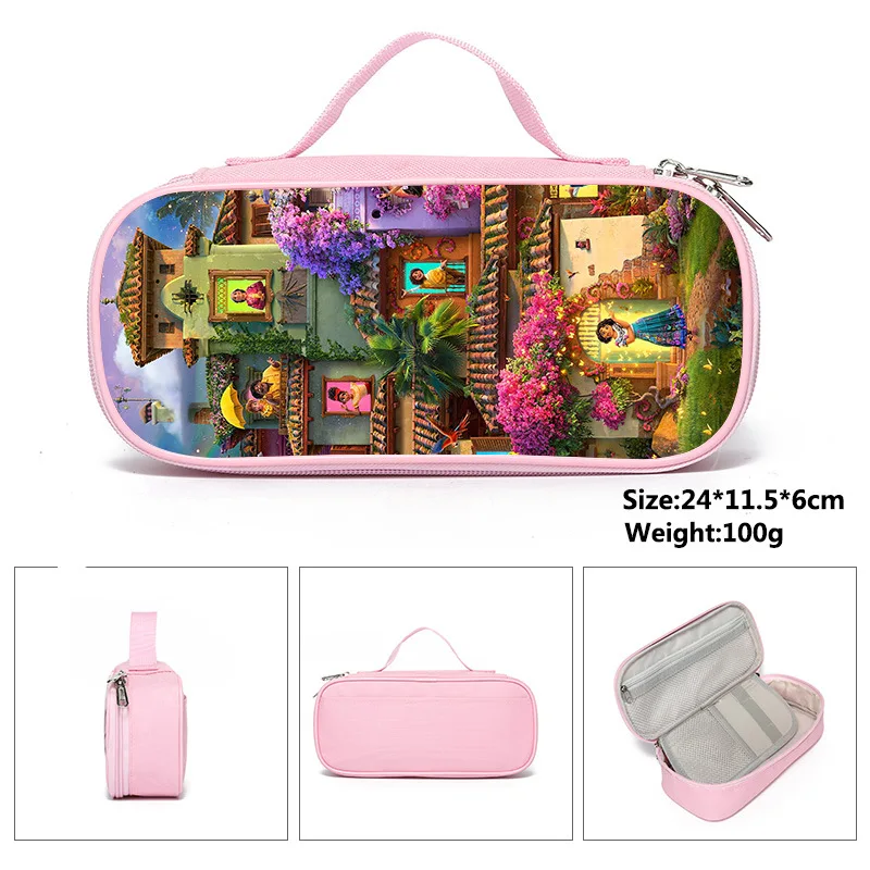 Disney Cartoon Encanto Magic Full House Pen Bag Student Stationery Box Portable Storage Bag Suitable for Girls Birthday Gifts