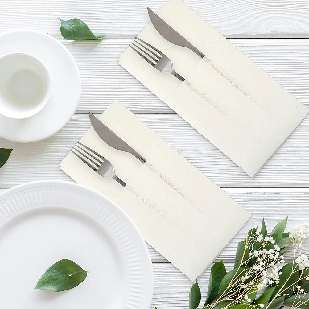 

50Pcs Cutter Fork Wrapping Napkins Disposable Party Tableware Packing Napkins for Banquet Travel Bbq Cutter Wrapping Napkin