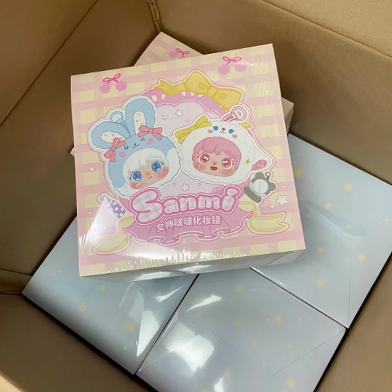 New Authentic Sanmi Bunny Plush Blind Box Cute Furry Makeup Mirror Desktop Ornament Mysterious Box  Interesting Toys view 6