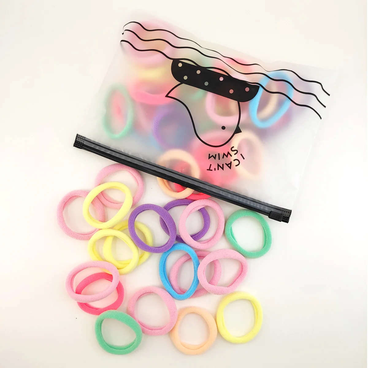 50 قطعة العصابات الشعر الأسود للنساء الفتيات هيرباند شريط مطاطي عالي المرونة العلاقات الشعر ذيل حصان حامل Scrunchies اكسسوارات