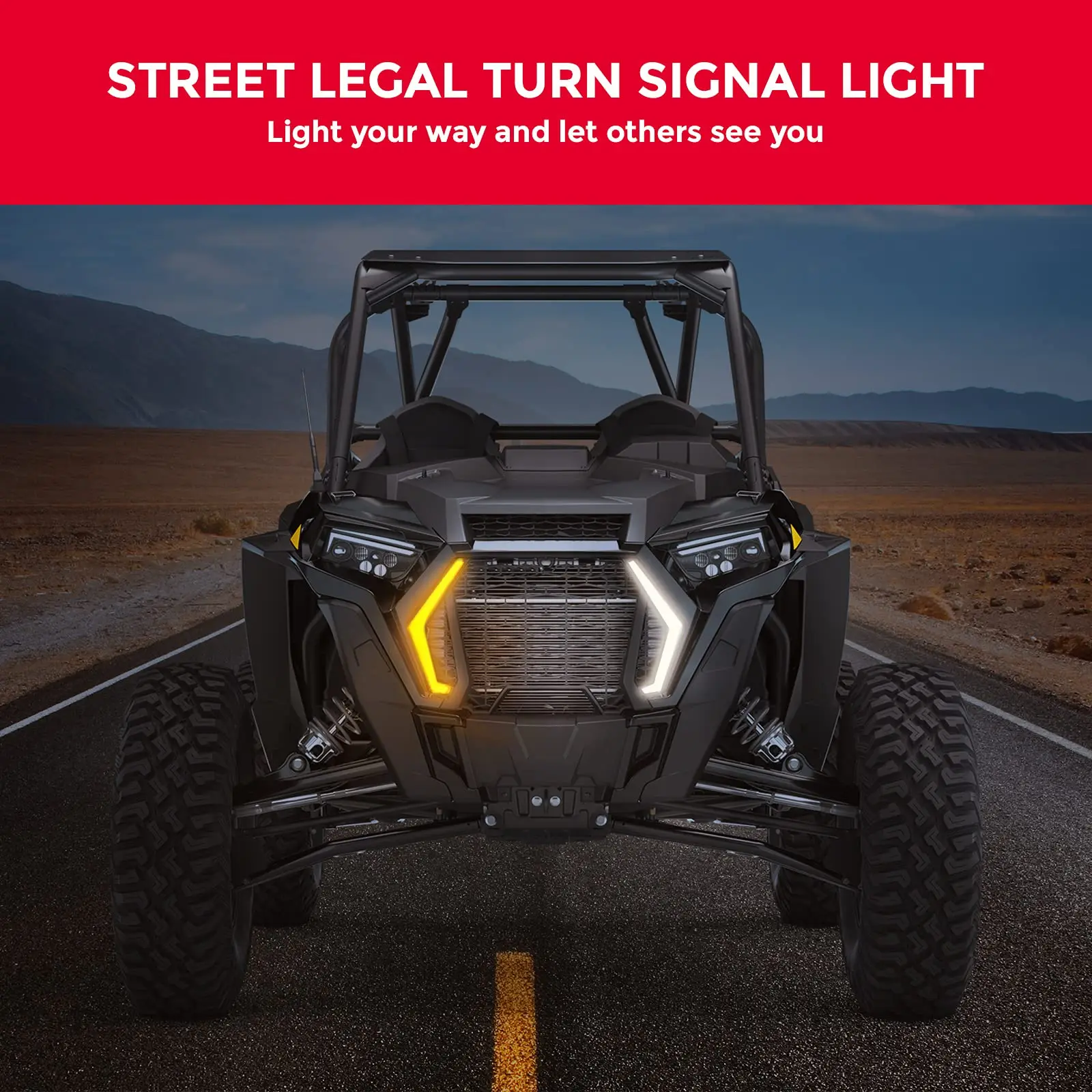 #2884871 UTV Front Light Compatible with Polaris RZR XP 4 Turbo S XP 4 1000 Turbo S 4 Trail S 900 1000 IP67 Turn Signal Lights