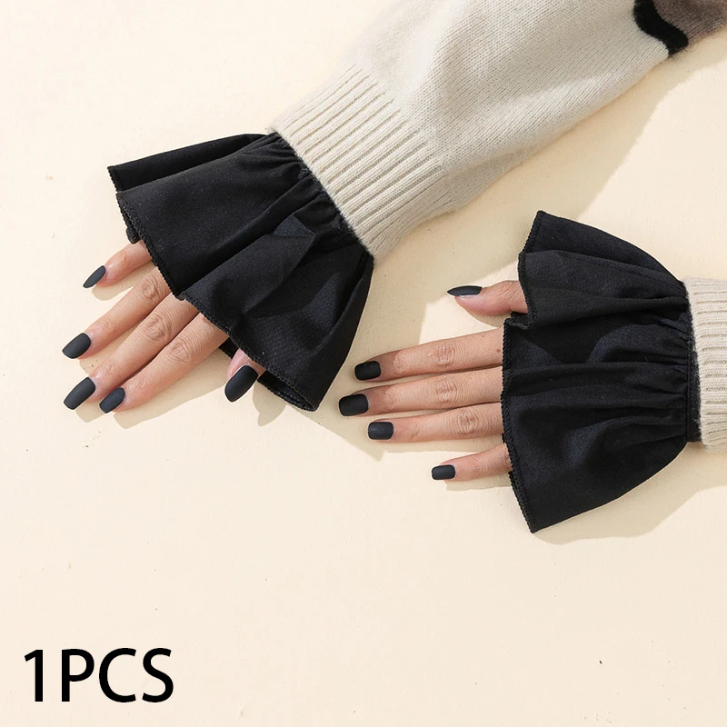 Luva decorativa de chiffon para fotos de unhas, com punhos flare, punhos falsos para arte em unhas, sexy, moda, adereços de fotografia, suave e bonito