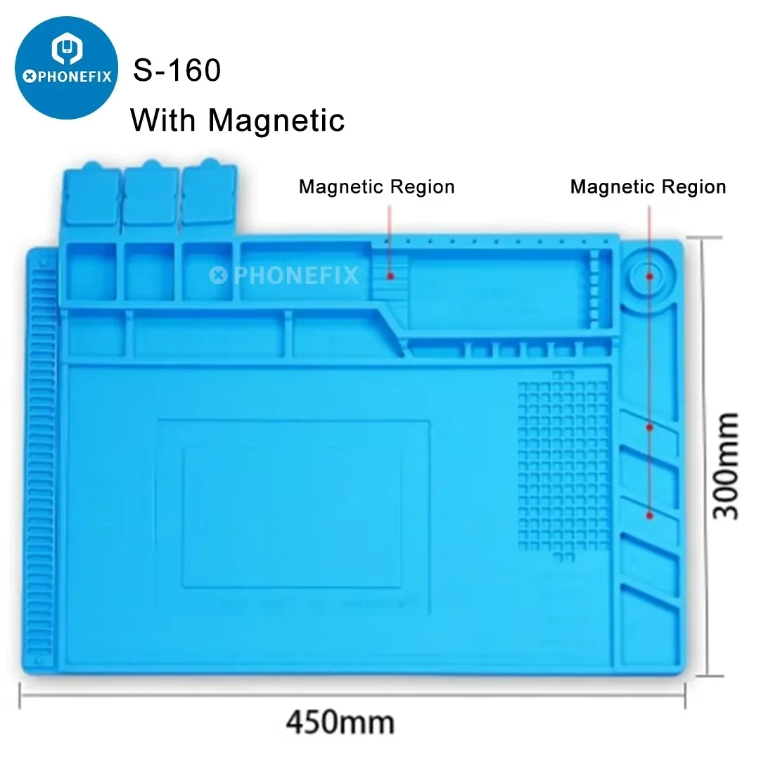 Imagem -03 - Esteira de Solda Isolamento Térmico Silicone Almofada de Trabalho Plataforma de Reparação de Solda para o Telefone Móvel Ipad Tablets Peças Eletrônicas