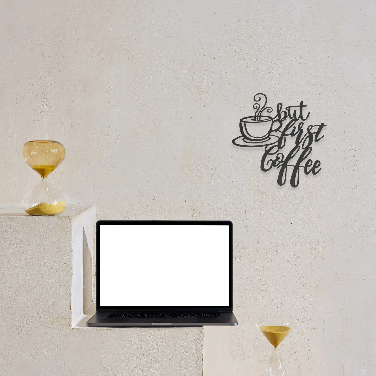 Exquisite Metal Coffee Alphabet Wall Pendant Iron Craft Decor for Home Office Kitchen Cafe Living Room Indoor Outdoor Decoration