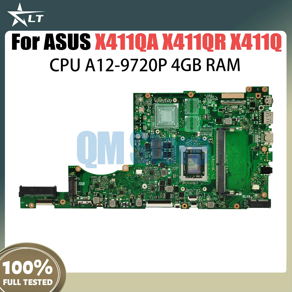 

X411QA Motherboard For Asus X411QA X411QR X411Q Laptop Motherboard X411QR mainboard With A12-9720P 4GB RAM