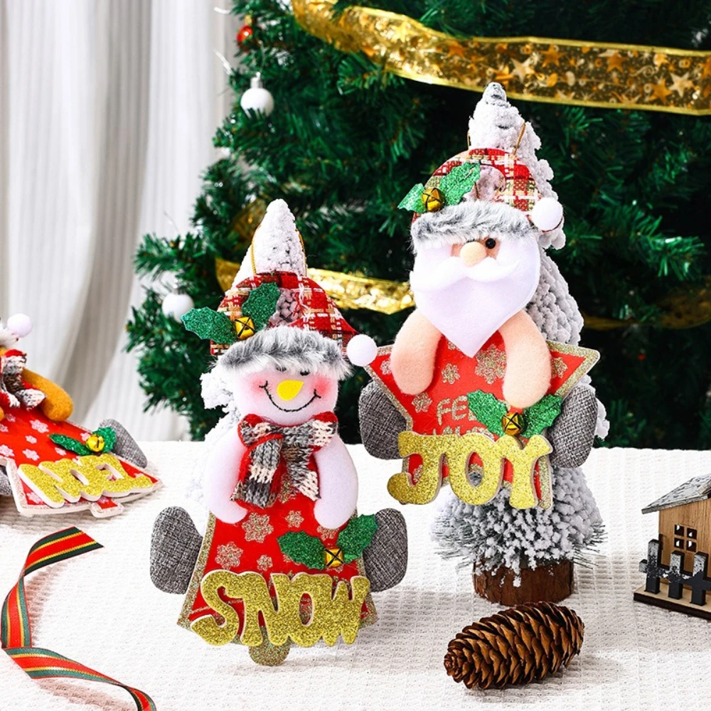 1 Pc Christmas Tree Pendant Santa Claus Snowman Reindeer Bell Pendant Christmas Home Store Office Decoration Doll Drop Ornaments