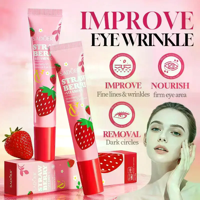 /YOV/20g Strawberry VC Eye Cream Anti Dark Circle Remover Moisturizing Eyes Contour Whitening Eyes Skin Care Products SADOER