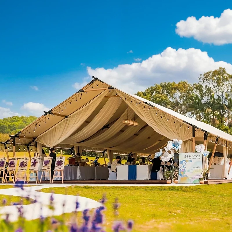 Coody Kuyi Hotel Wedding Party Exhibition Canopy White Fabric PVC Luxury Glamping Hotel