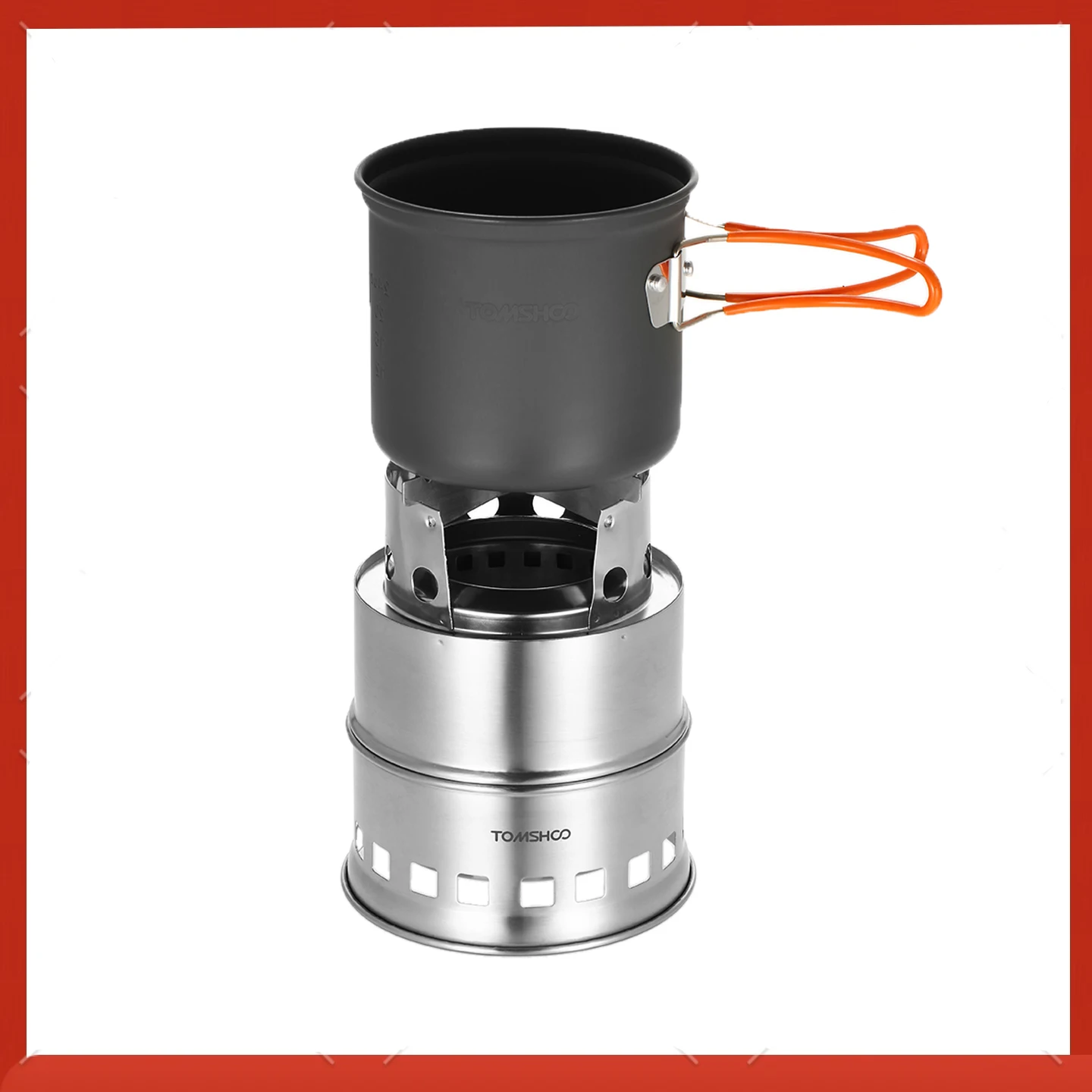 

Портативная складная ветрозащитная дровяная печь, компактная спиртовая печь из нержавеющей стали, открытый кемпинг, пеший туризм, альпинизм, пикник, барбекю