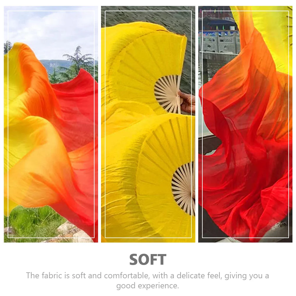 1Pcs Praise Dance Flags Worship for Dancing Imitation Silk Fan Morning Practice Lengthen Fans Veils Belly Accessories Flexible