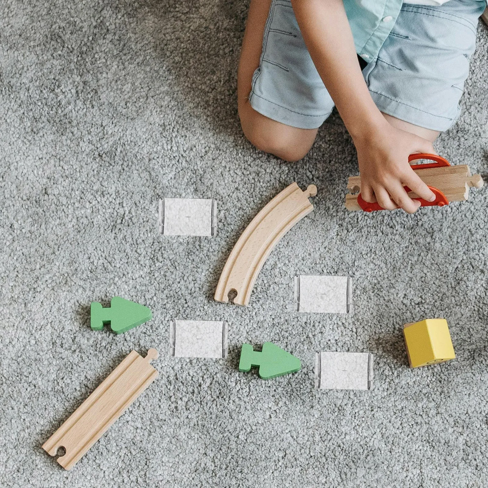 20pcs Children'S Accessories Plastic Train Track Clips Stable Connection Compatible With Multiple Brands Easy Clean Portable