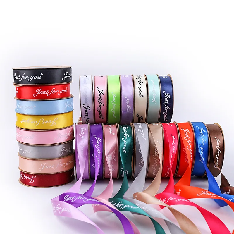 

Satin & Cotton Ribbons 100Yards Custom Printed LOGO Gift Packaging 10mm~25mm