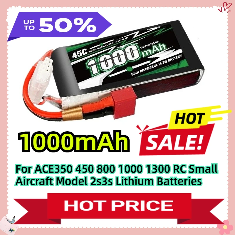

For ACE350 450 800 1000 1300 RC Small Aircraft Model 2s3s Lithium Batteries 1000mAh