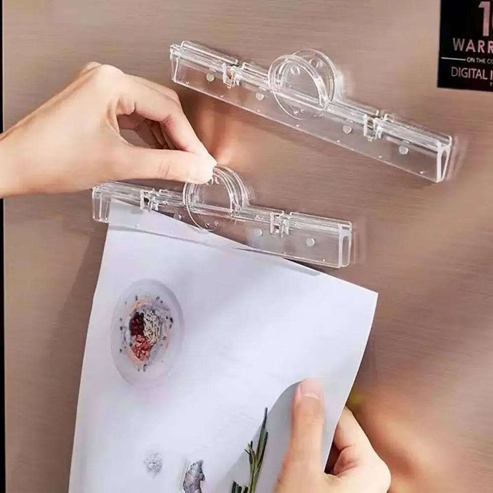 Strong Suction Transparent Binder Clip Office Supplies Multifunctional File Documents Tickets Clip Magnetic Stationery