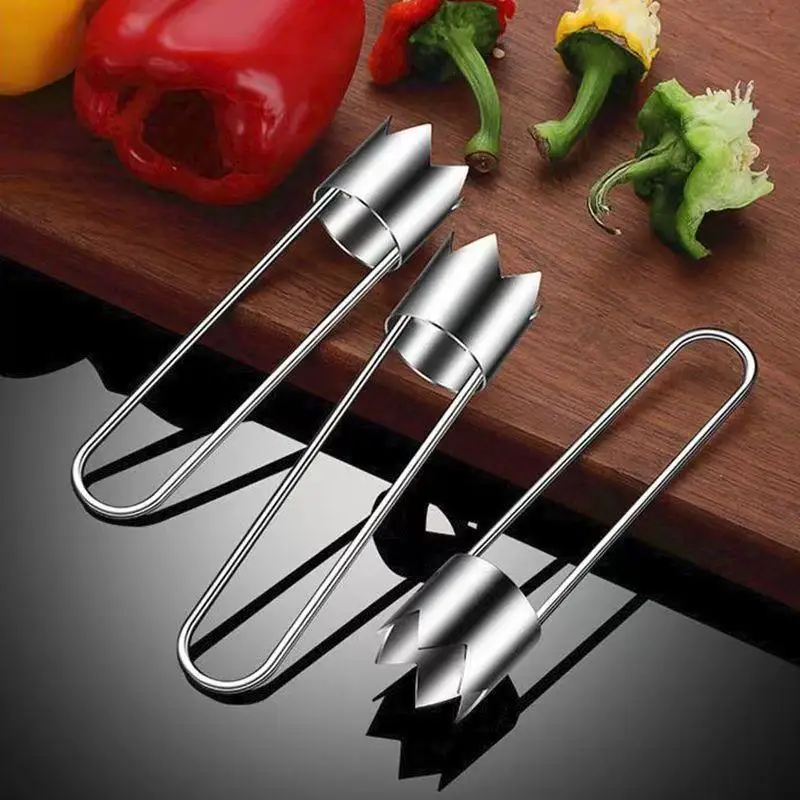 Durable Stainless Steel Core Removal Tool Food Grade Corer for Fruits Veggies Home Kitchen  Pear Cherry Pitting