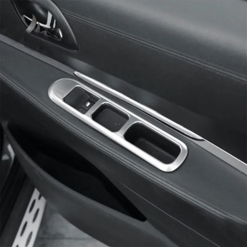 Car Window Lift Switch Button Cover for Peugeot 3008 2013 2014 2015 Trim Chrome  Door Armrest Panel Handle Holder