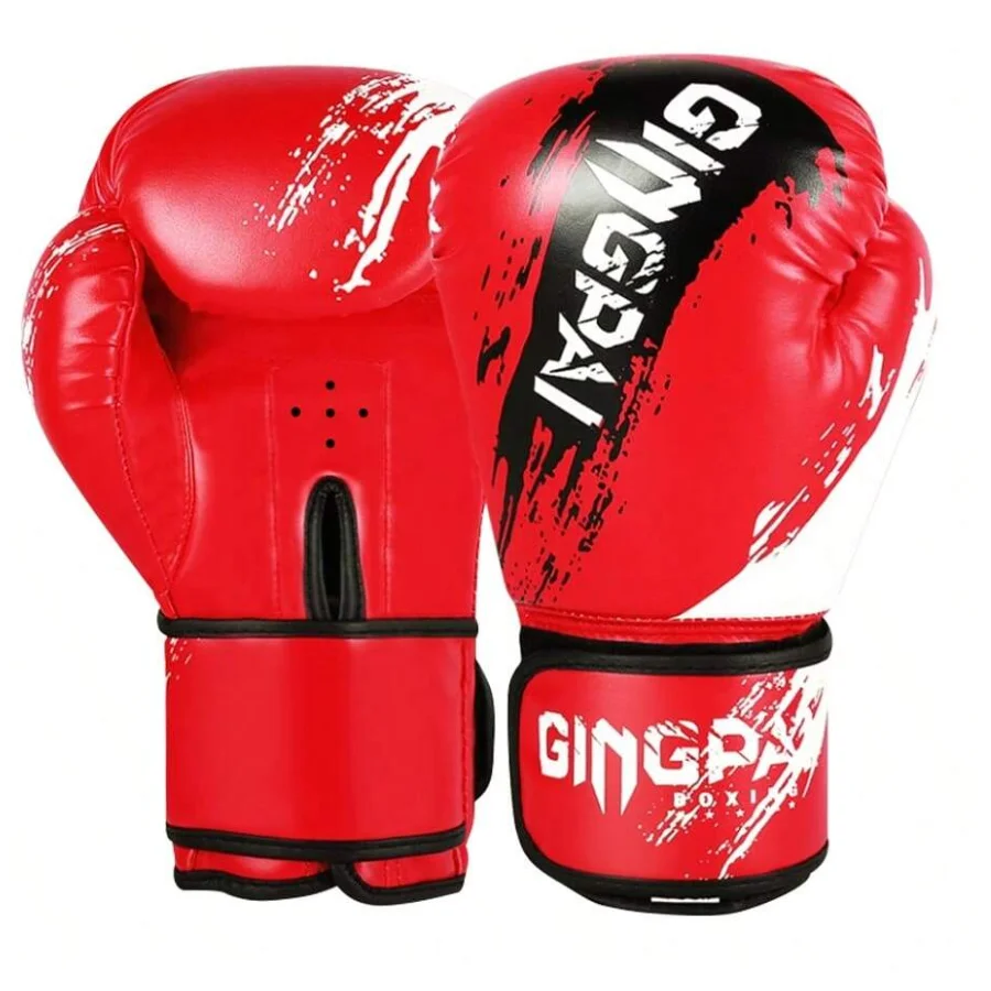 1 زوج قفازات الملاكمة الكبار الرجال اللكم التدريب شرارة مريحة قابل للتعديل القتال قفازات اليد حامي أسود أحمر أزرق #3