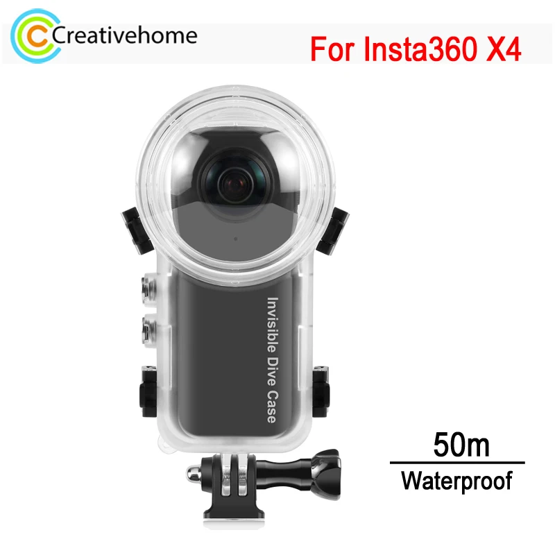 PULUZ 50m Waterproof Diving Case For Insta360 X4 Action Camera Transparent Invisible Underwater Video Protective Shell Cover