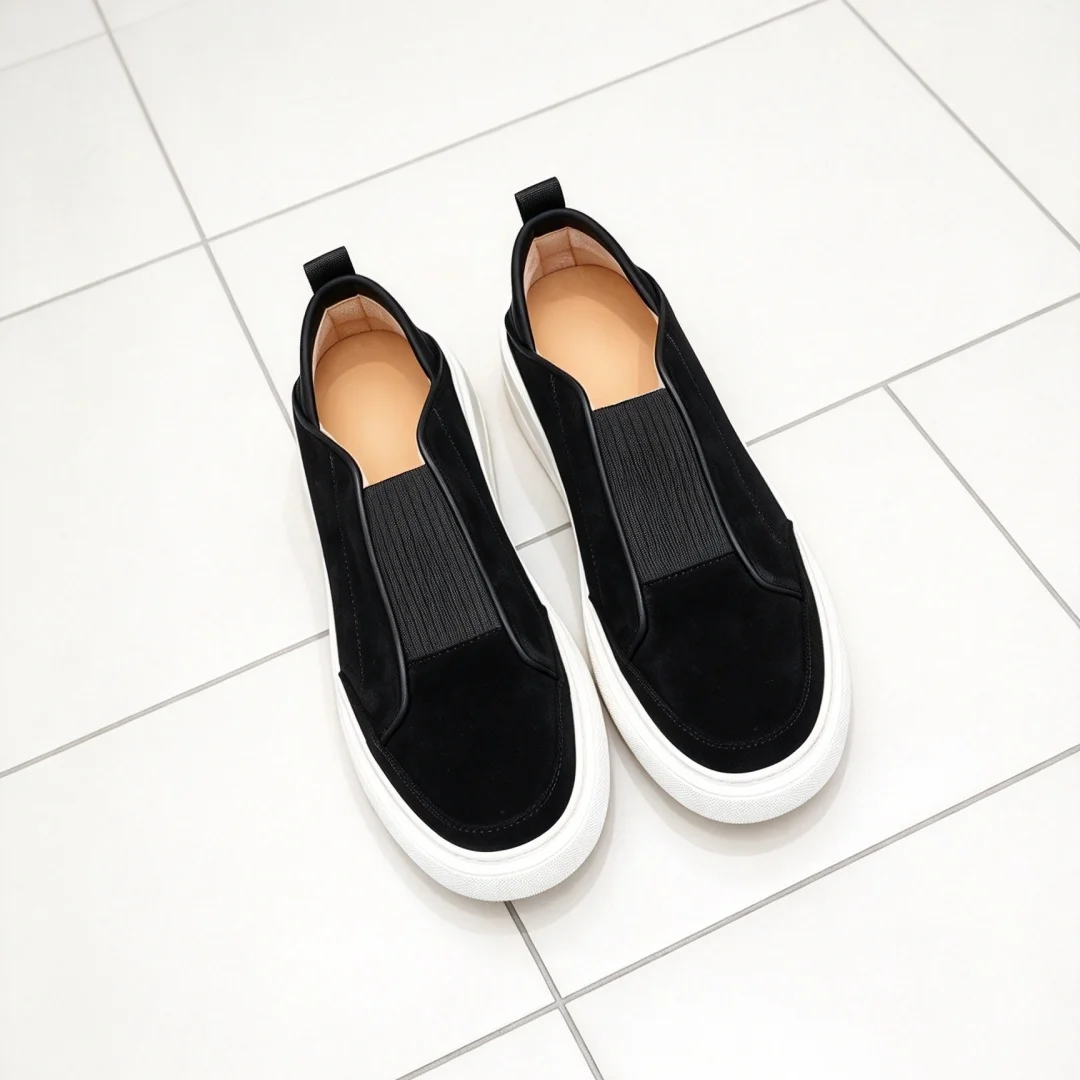 Luxury Brand Outdoor Commuter Shoes Men's Casual Athletic Shoes Handcrafted Slip-ons Premium Cowhide Upper Minimalist Stylish