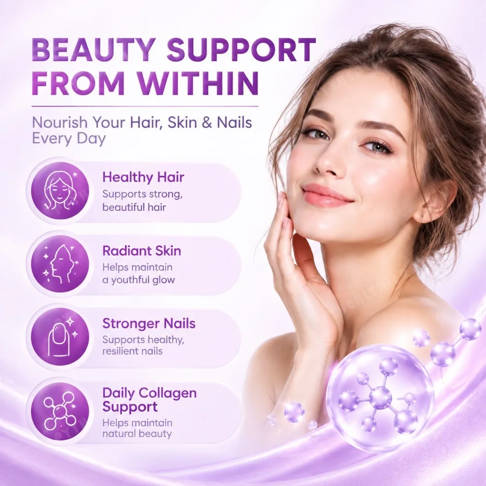 Hydrolyzed Marine Collagen Peptides Powder with Vitamin C & Biotin for Women Hair, Skin, Nails, Joint & Anti-Aging Support 180g