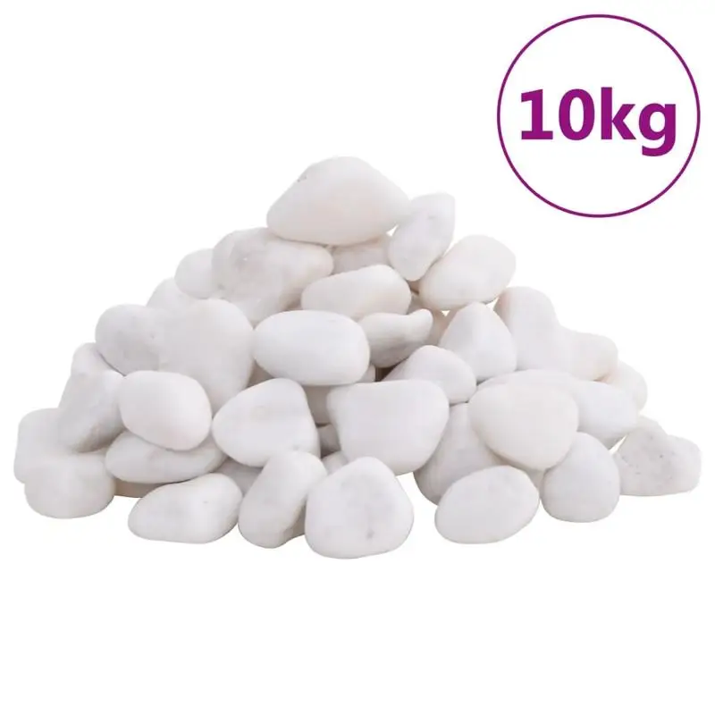 Galets polis 10 kg blancs 2-5 cm, adaptés aux cours et jardins de style moderne