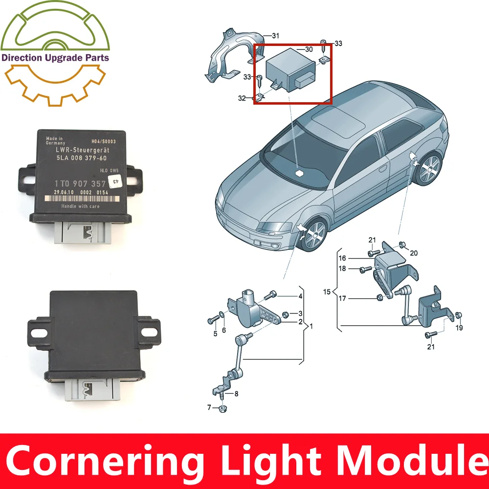 1T0 907 357 AFS Cornering Adaptive Light Control Module Unit Wire for VW Jetta Touran Golf  SKODA Octavia SEAT Leon Altea