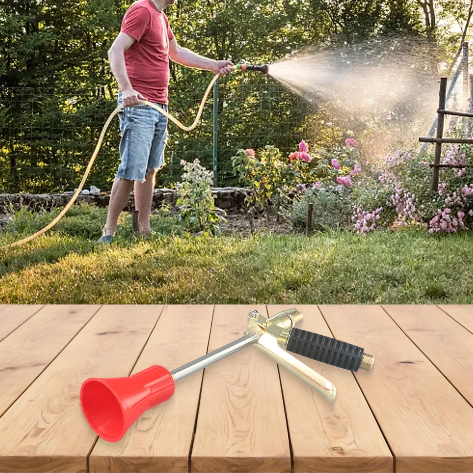 

Big Red Hat Copper High-Pressure Sprayer Agricultural Sprayer Windproof Effect Adjustable Irrigation Versatile Use
