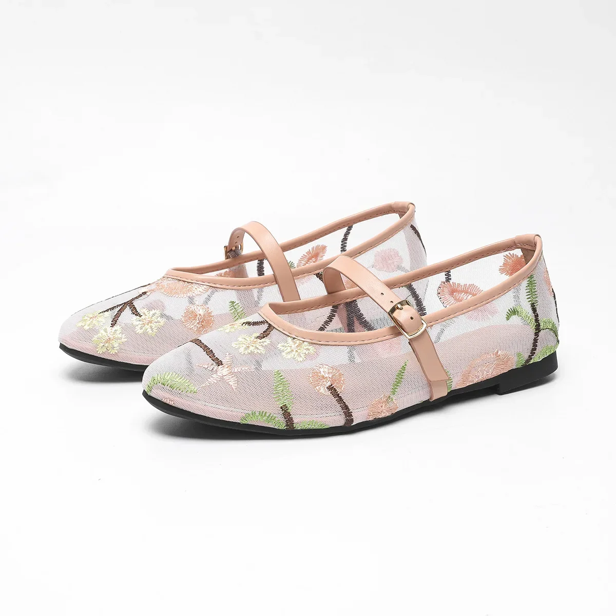 

Mesh embroidery straps single shoes foreign trade large size women's shoes 35-45 yards Women shoes