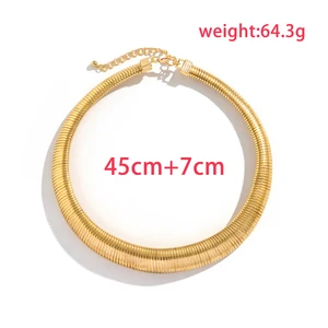 Torch Twisted Halskette Choker für Frauen, Zigeuner übertrieben Heavy Metal, große ketten klobige Spirale, Grunge -Schmuck, Steampunk, neu 8 Hauptverkaufs -Gyphan -Bild - №4