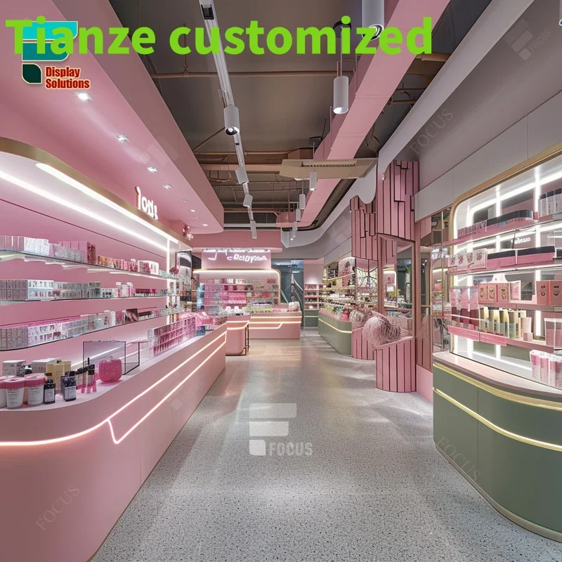 

Customized-Display Cabinet Cosmetics Perfume Display Rack Wig Shop Display Retail Beauty Product Shelf