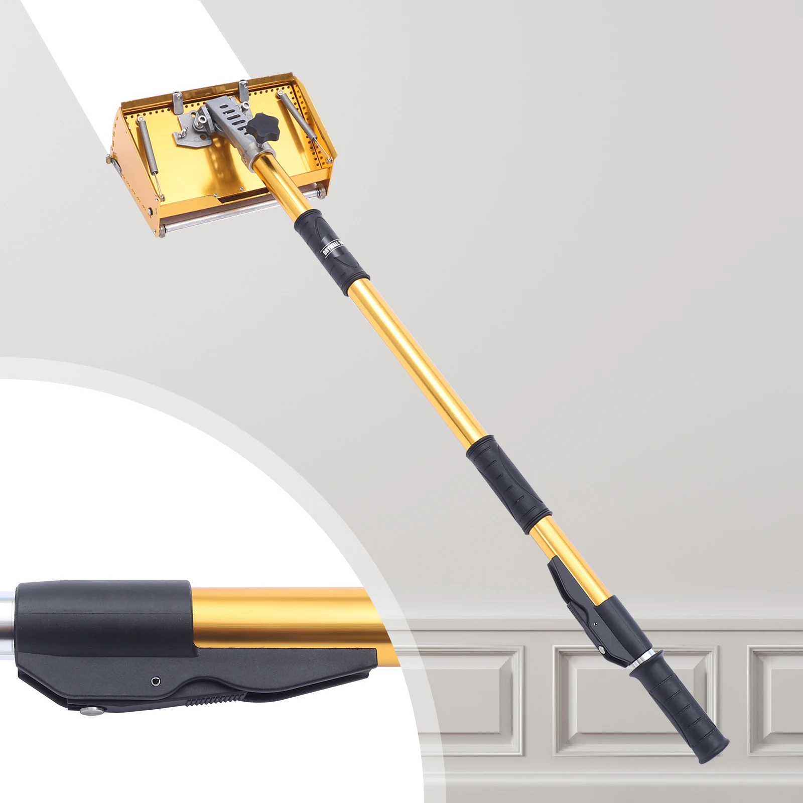 Smooth Finishing Professional Drywall Flat Box Gold-Flat Handle-Aluminum Precision Tools-Drywall Sheetrock Cleanable